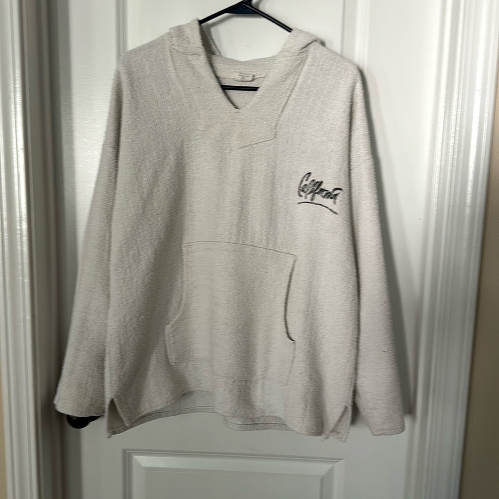 Unisex Baja Hoodie cream color XL with California Venice Beach logo on back